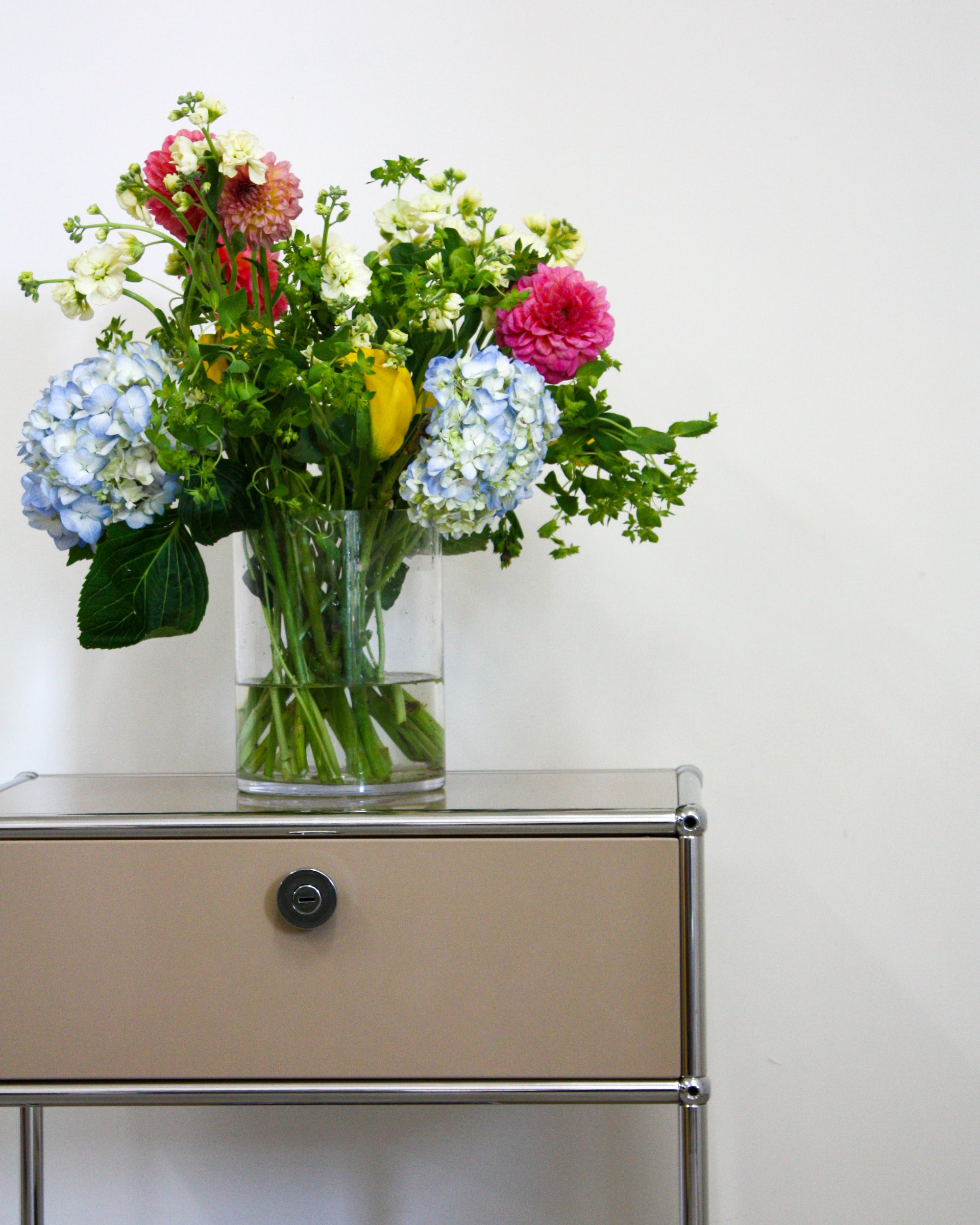 Nightstand with Drawer - Stainless Steel