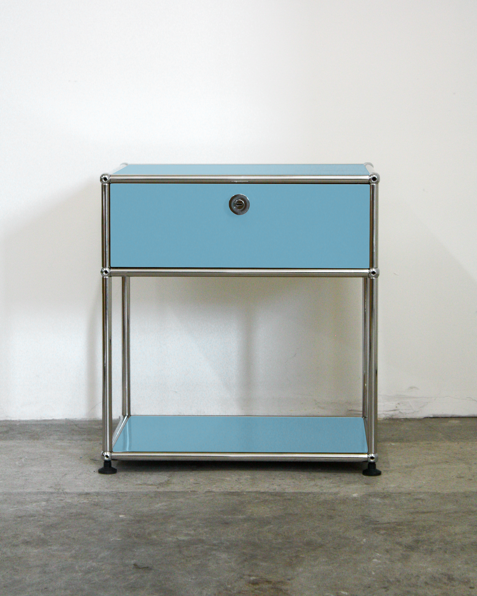 Nightstand with Drawer - Stainless Steel