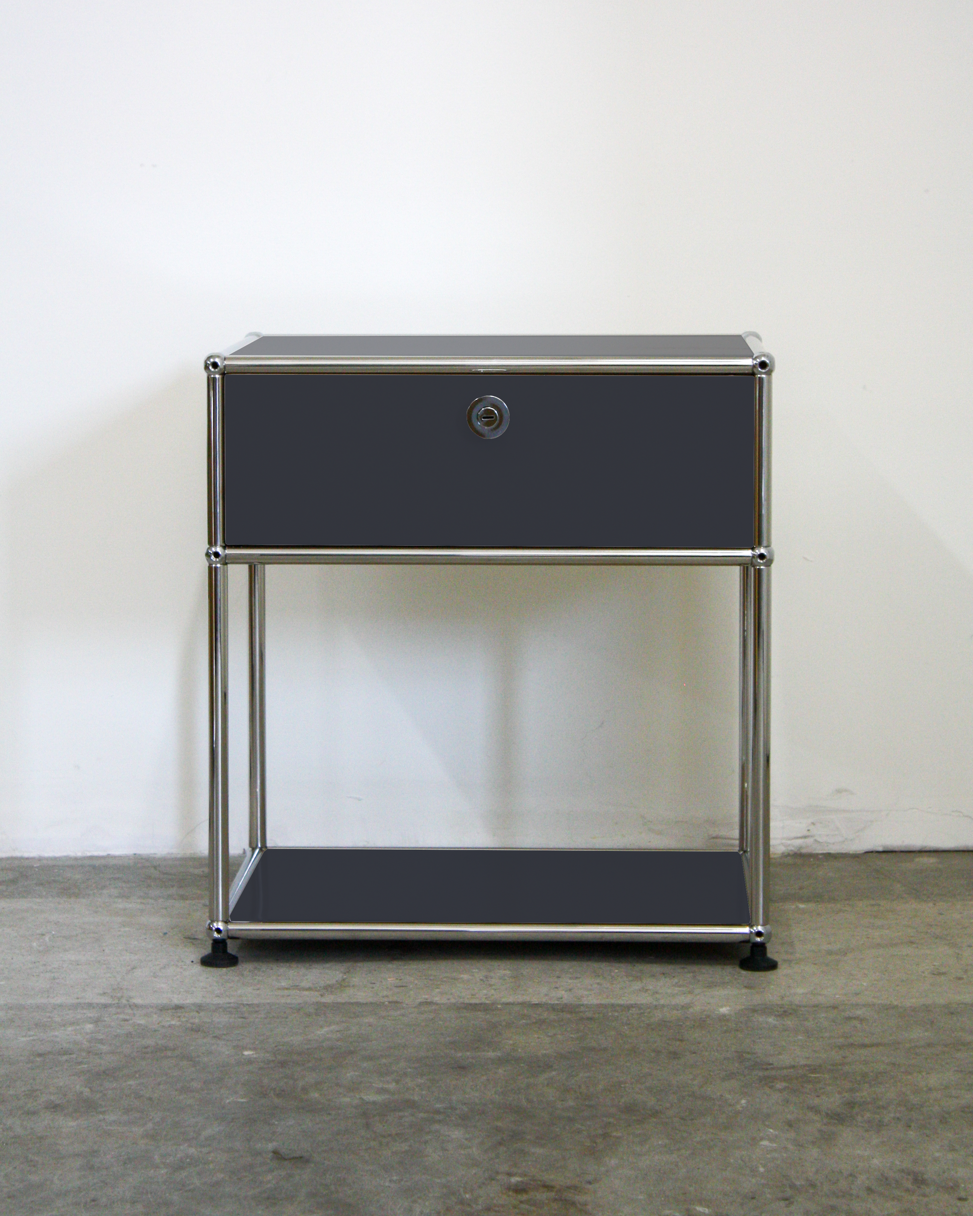 Nightstand with Drawer - Stainless Steel