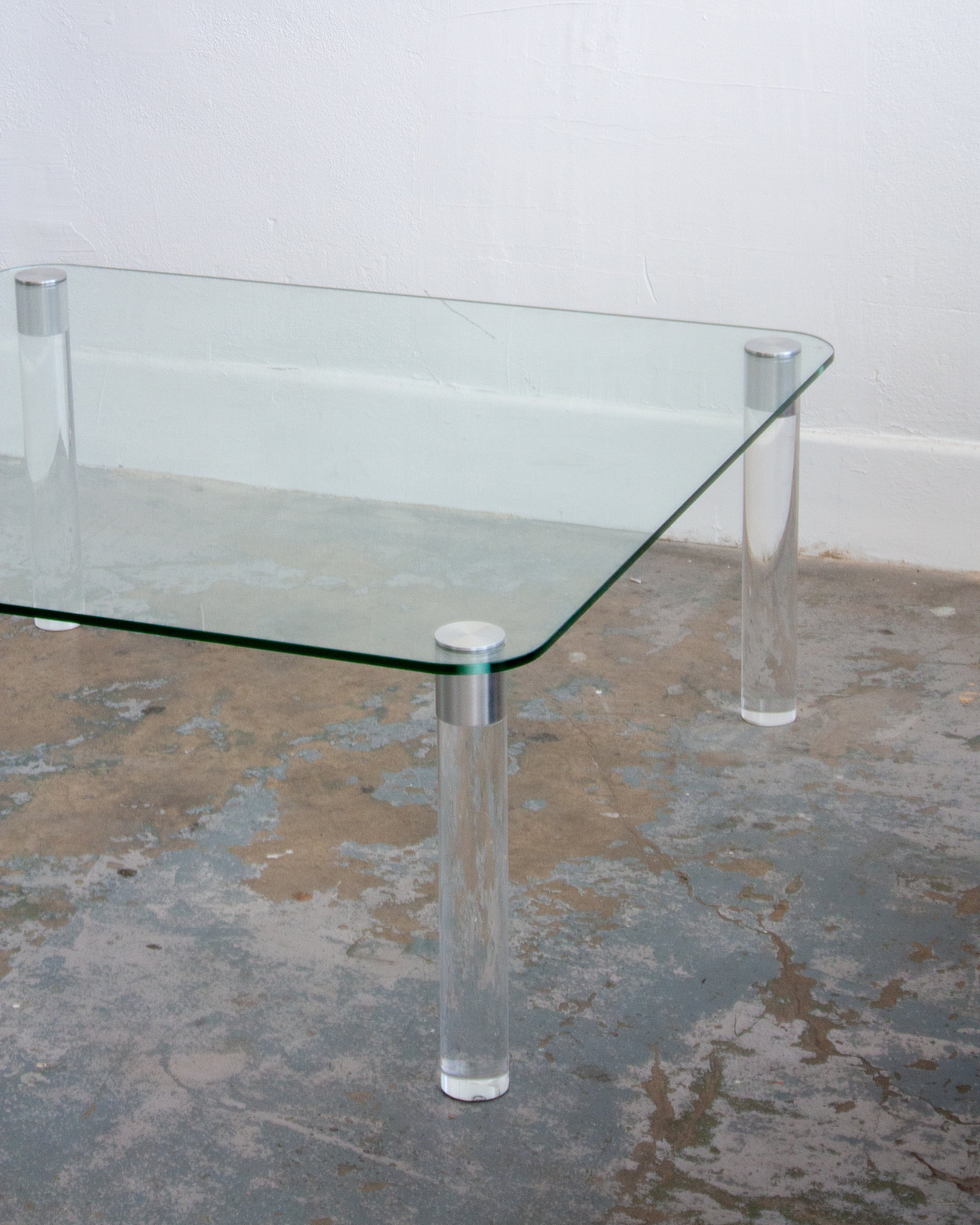 Glass Coffee Table with Acrylic Legs
