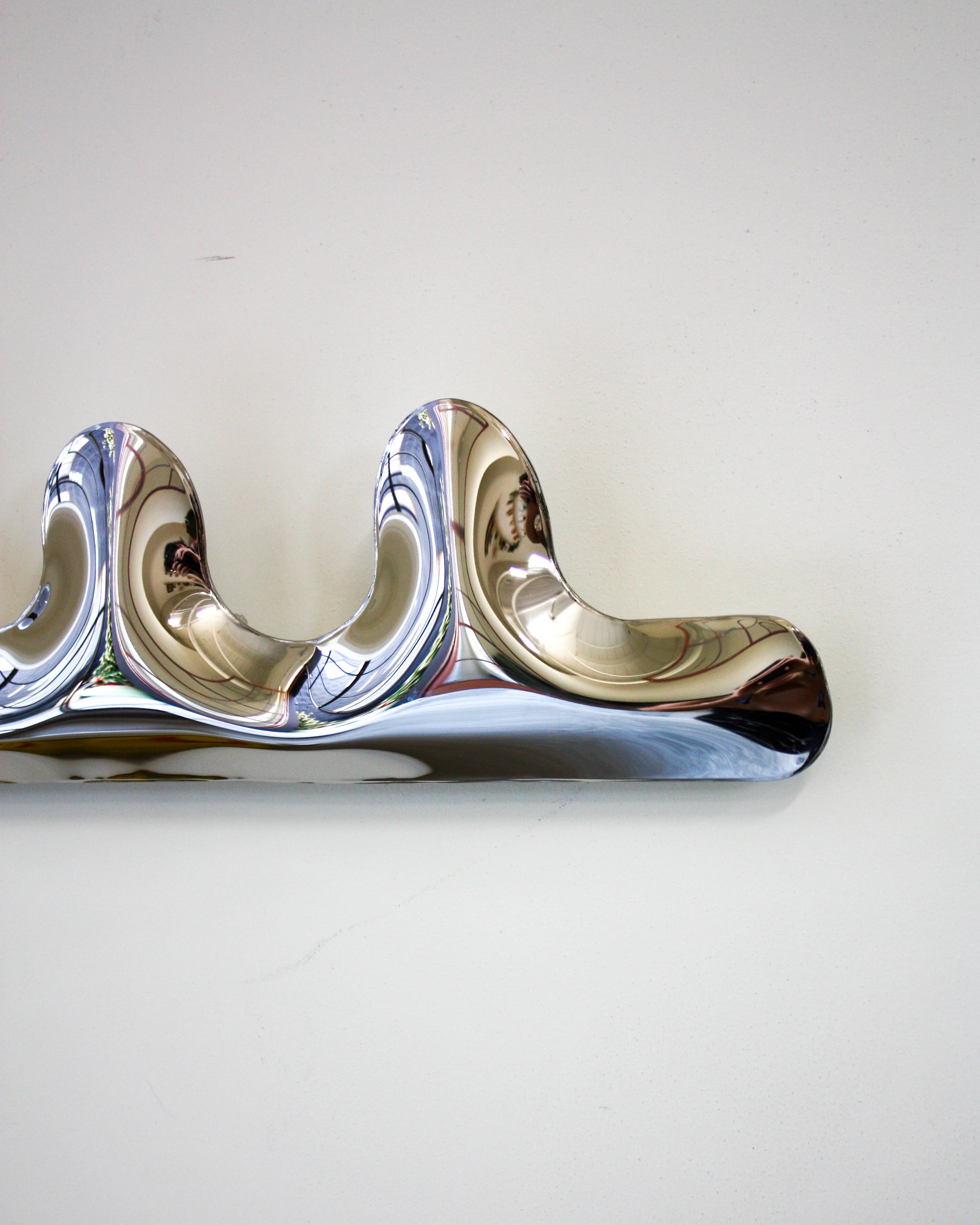 Chrome Puffy Wall Hanger - 5 Coat Hanger