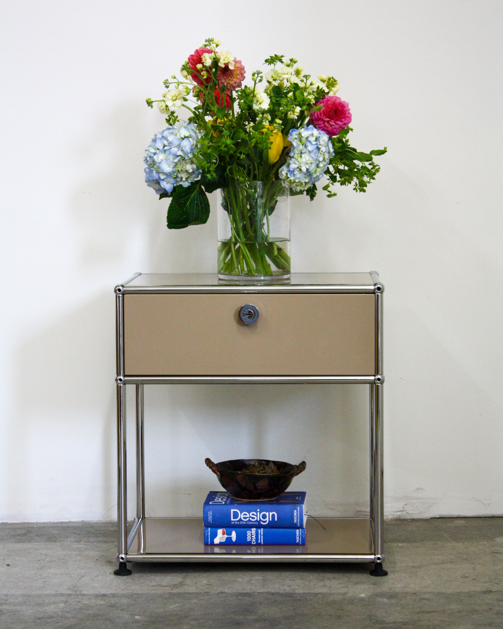 Nightstand with Drawer - Stainless Steel