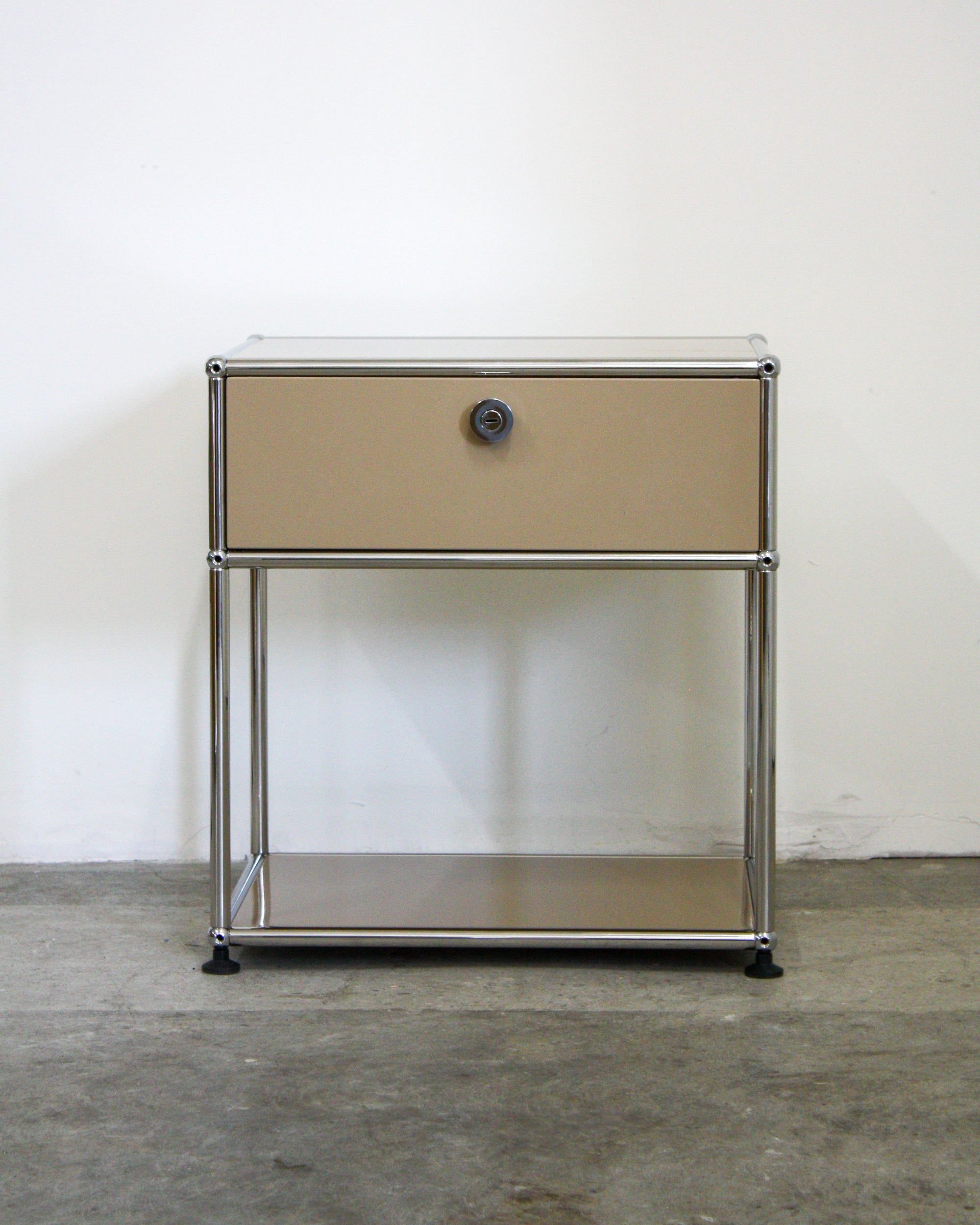 Nightstand with Drawer - Stainless Steel