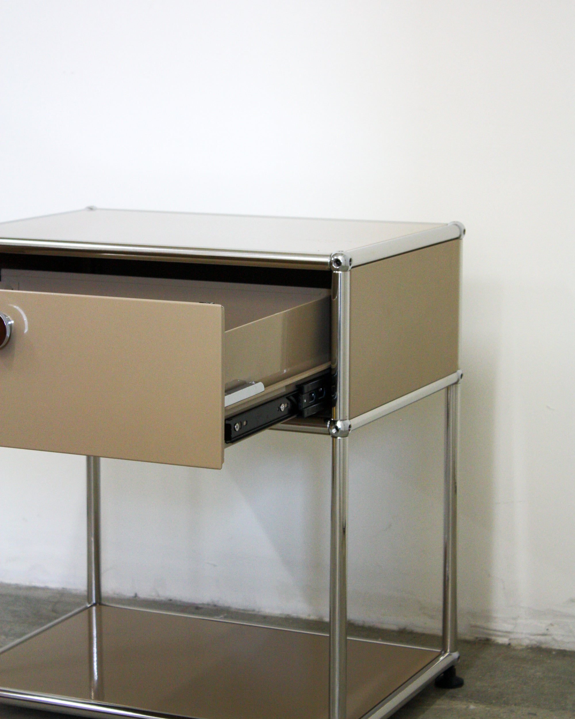 Nightstand with Drawer - Stainless Steel
