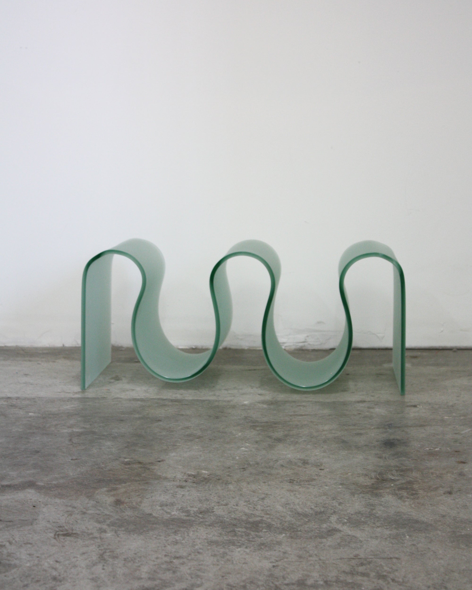 Wavy Frosted Glass Table
