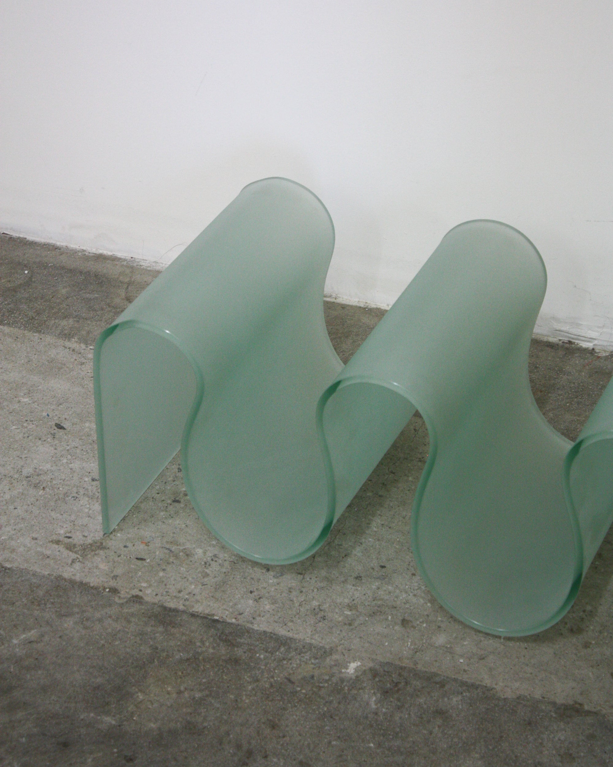 Wavy Frosted Glass Table