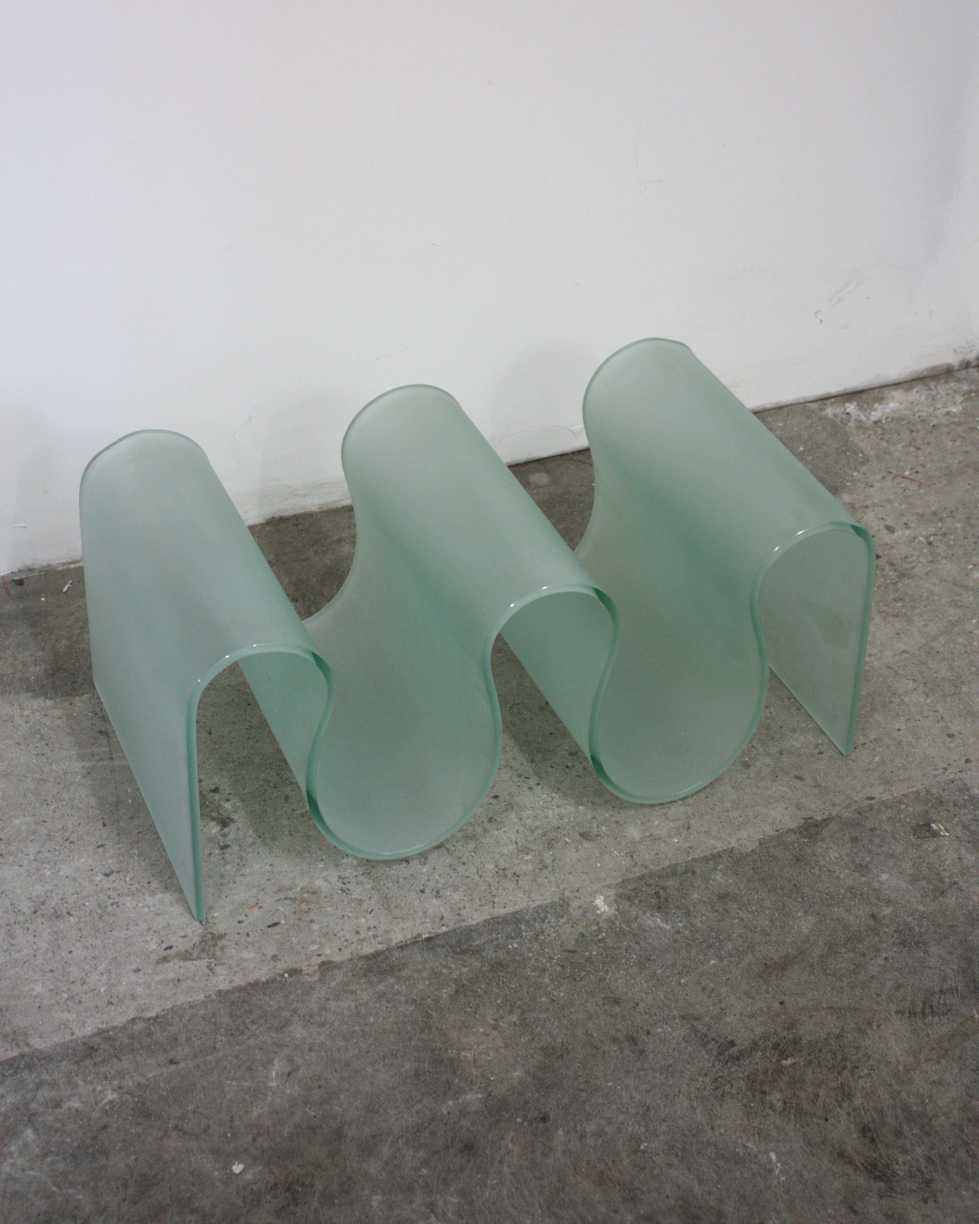 Wavy Frosted Glass Table