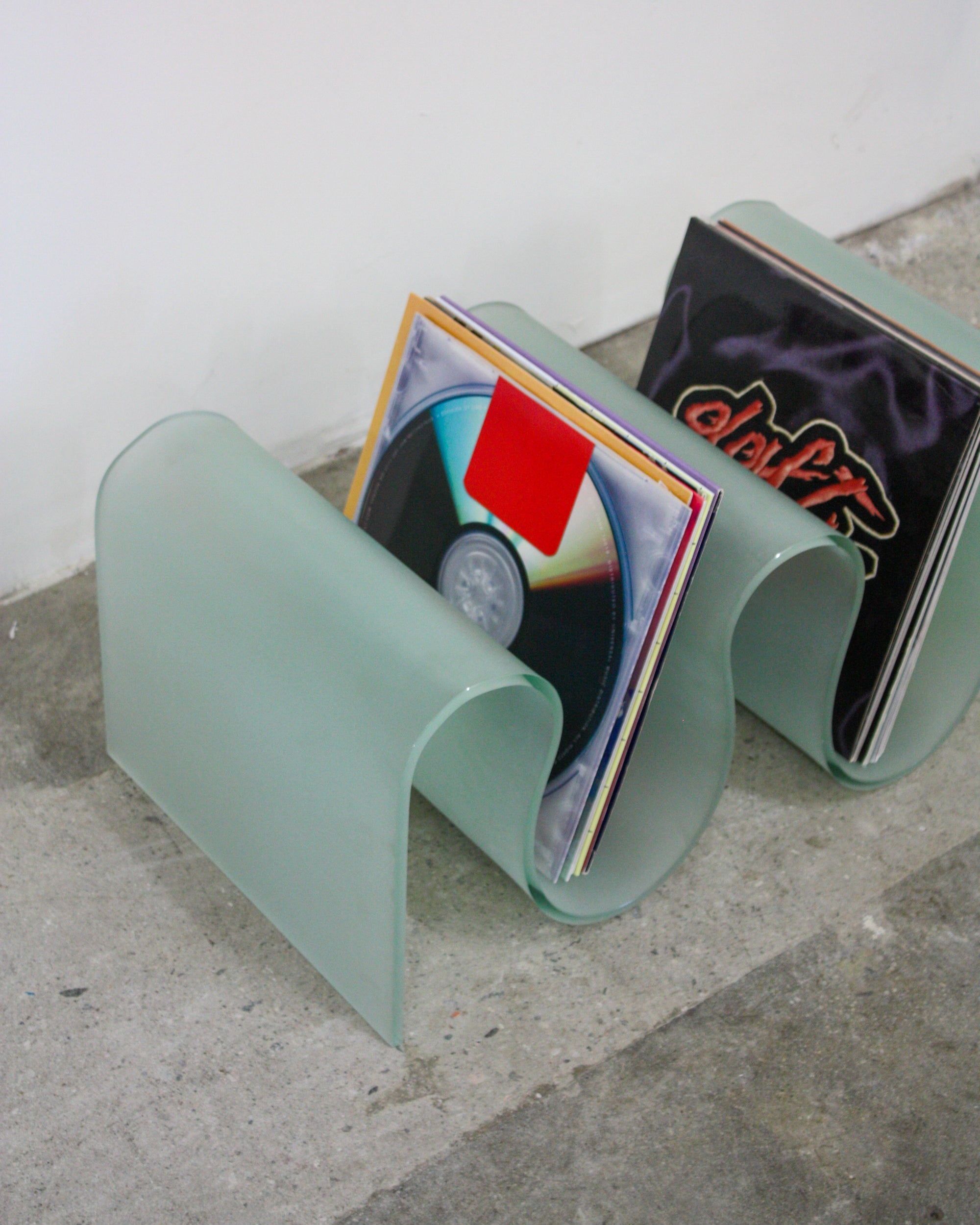 Wavy Frosted Glass Table