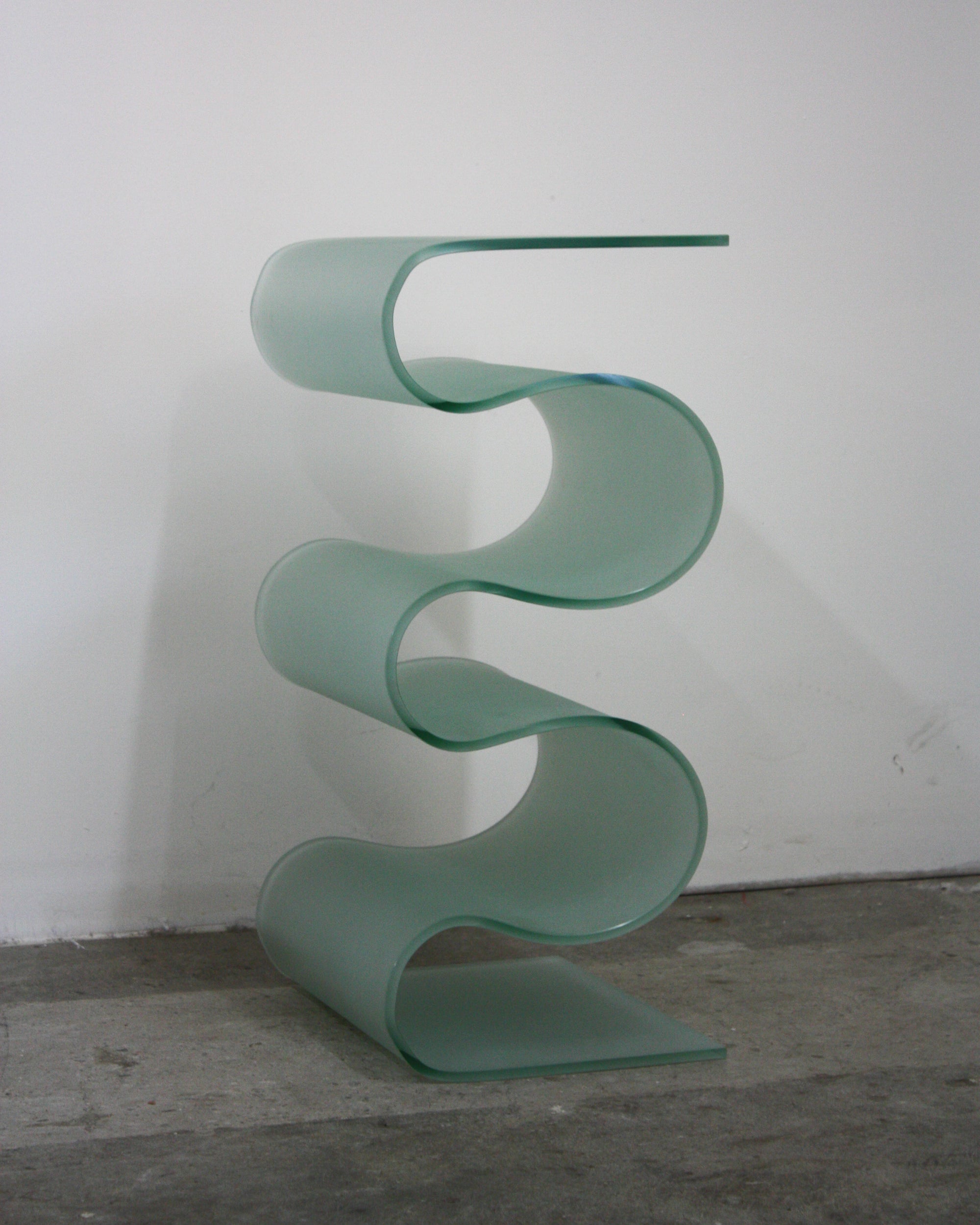 Wavy Frosted Glass Table