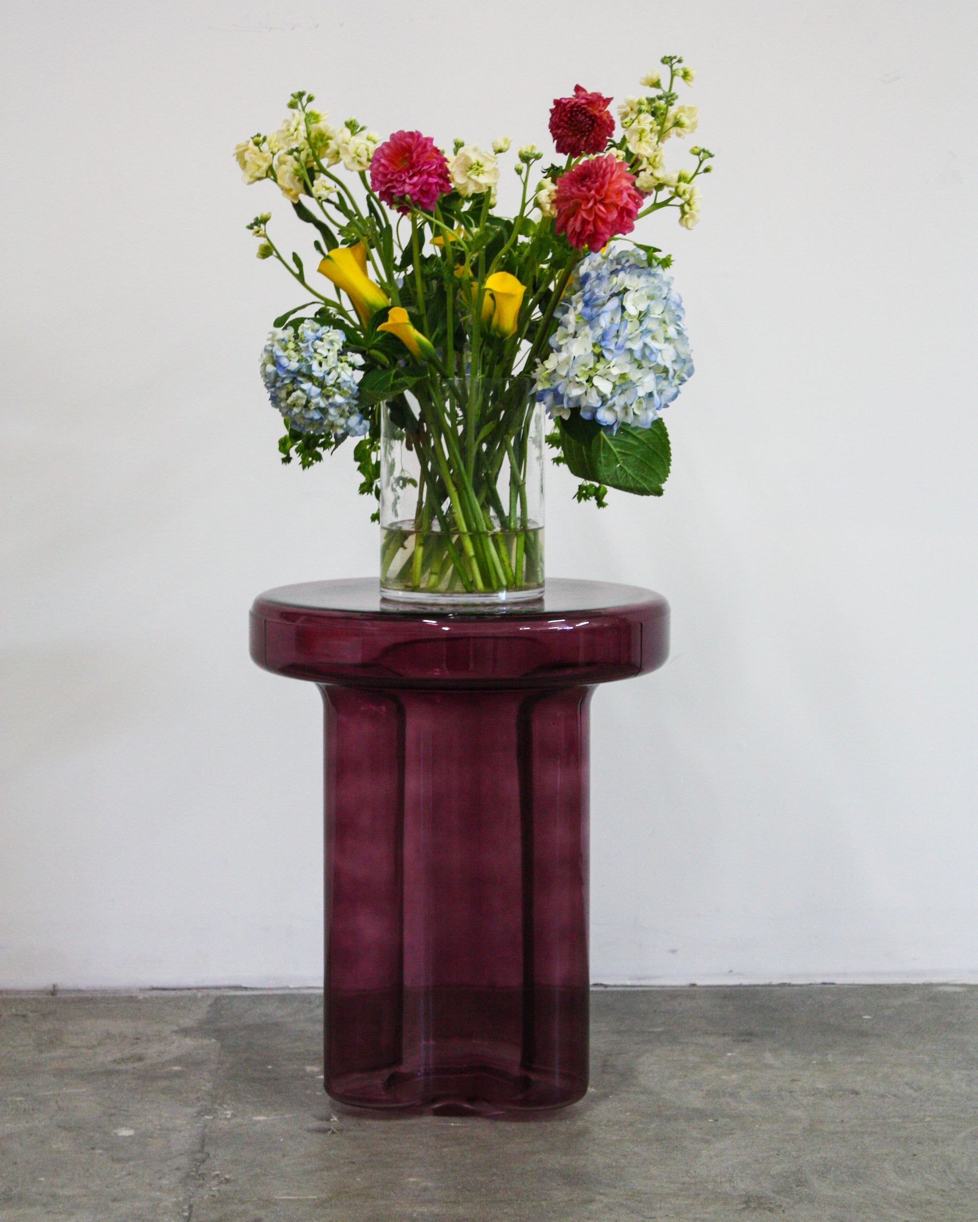 Skinny Glass End Table - Purple