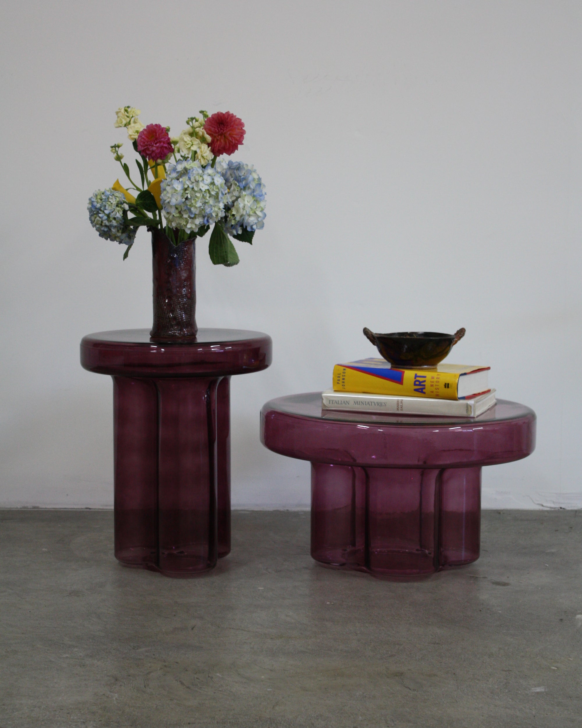 Skinny Glass End Table - Purple