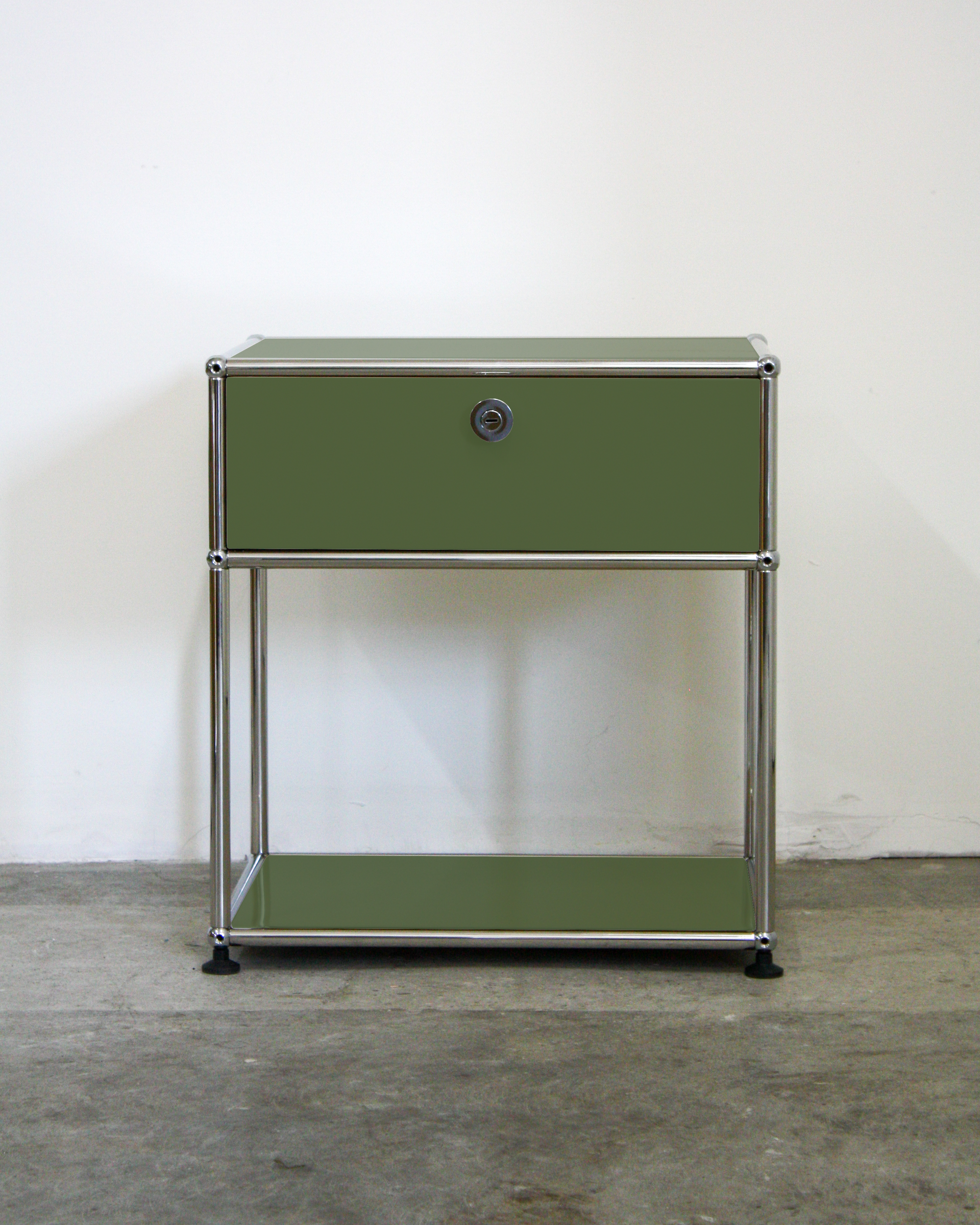 Nightstand with Drawer - Stainless Steel