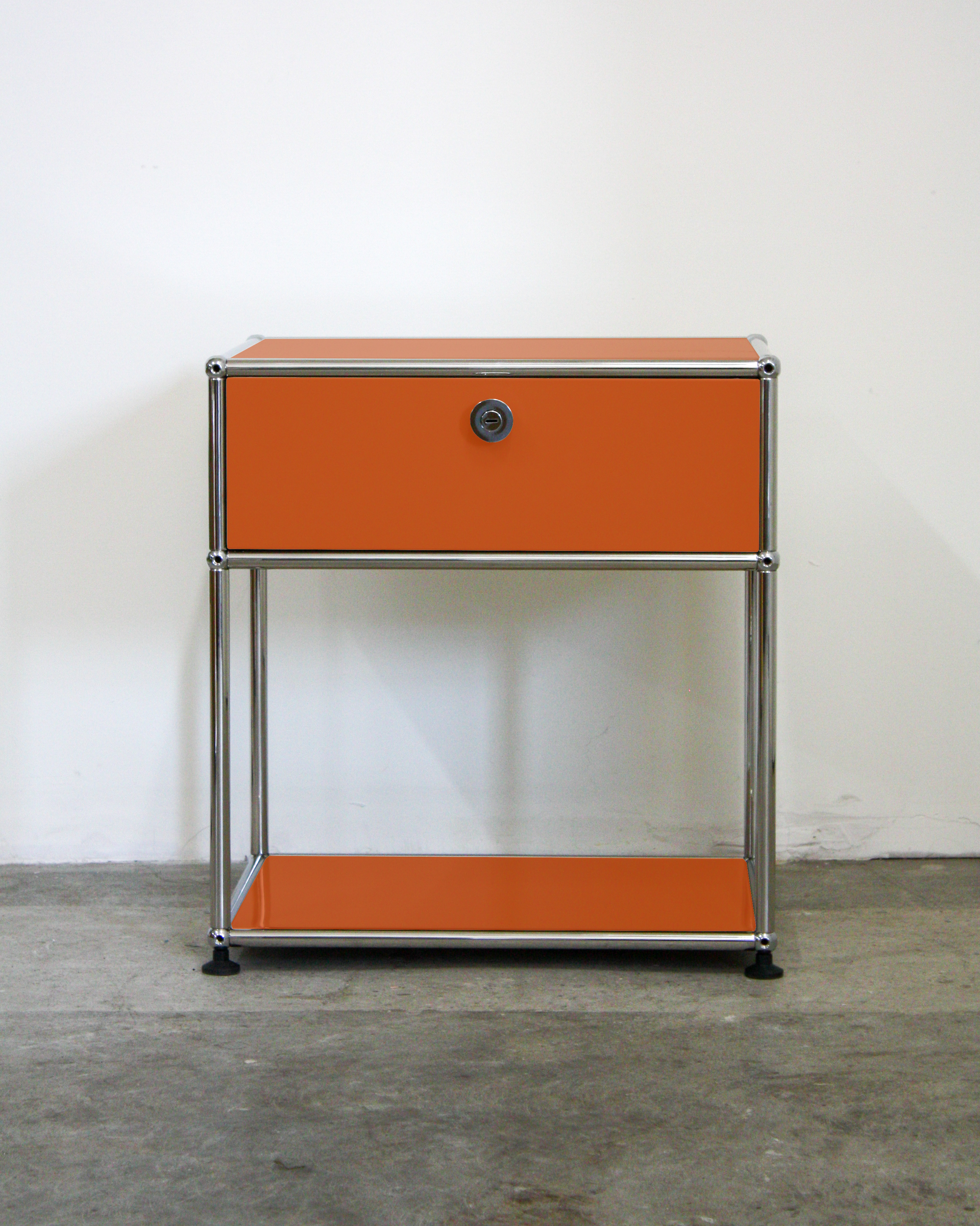 Nightstand with Drawer - Stainless Steel