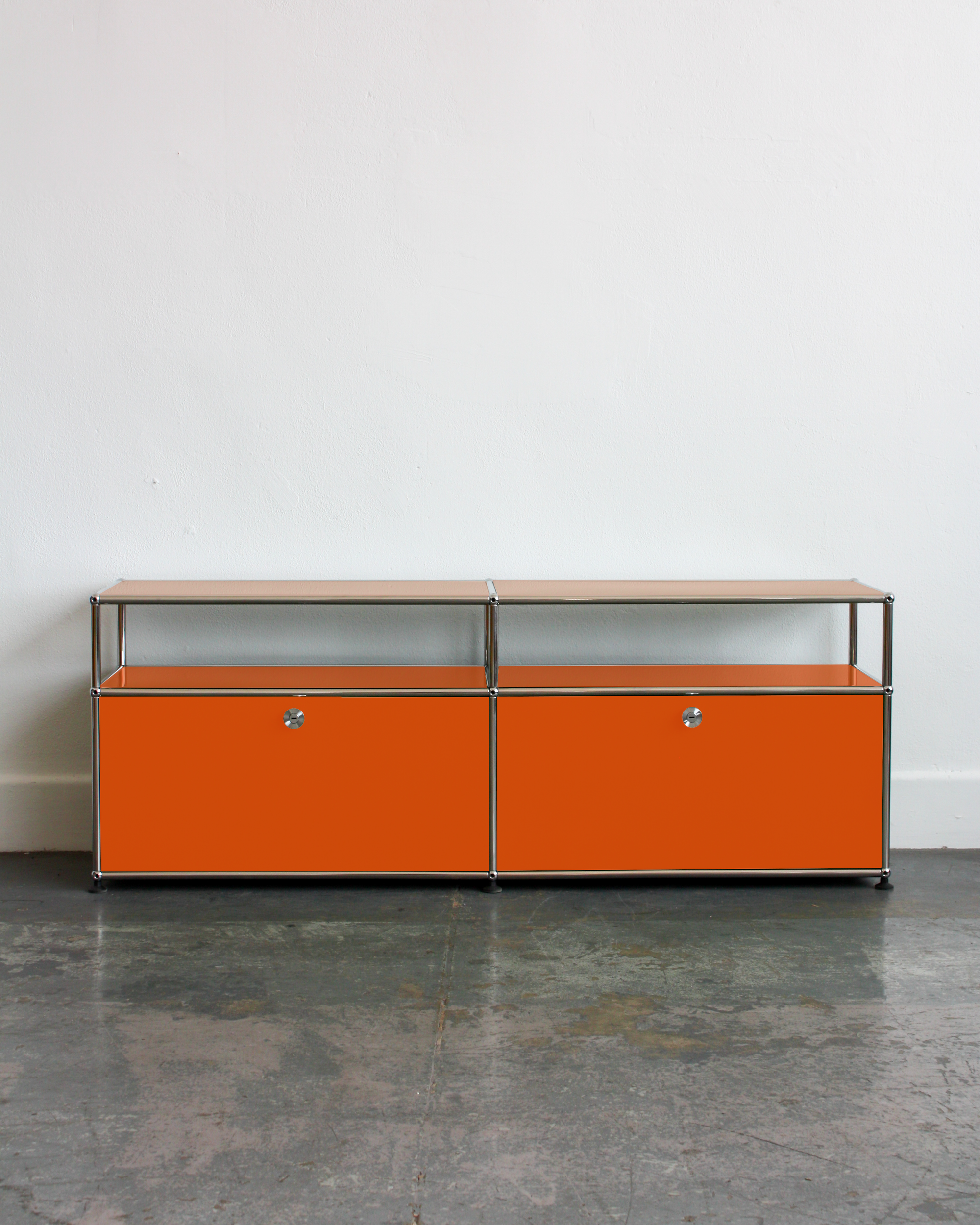2-Panel Display Media Console - Stainless Steel