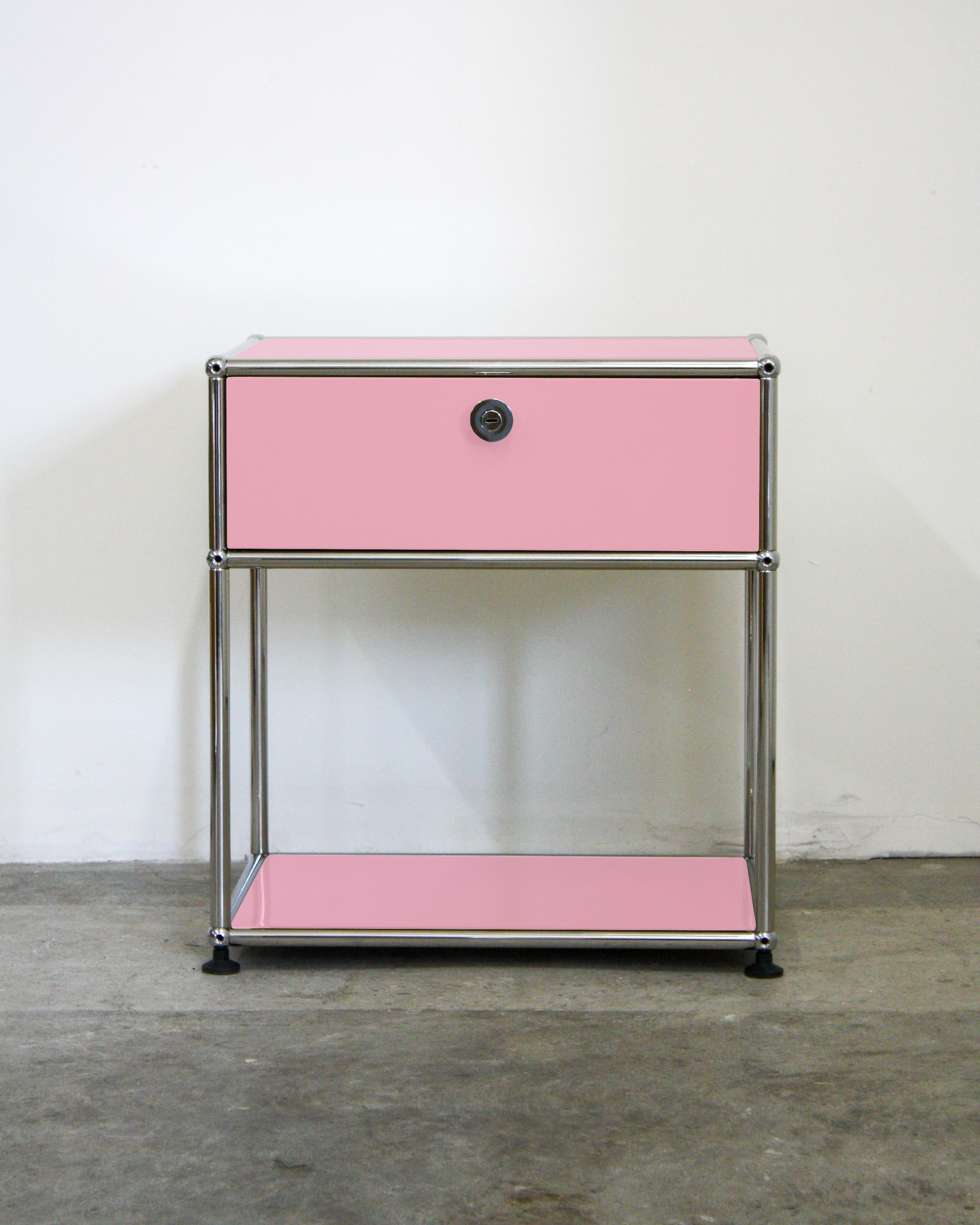 Nightstand with Drawer - Stainless Steel