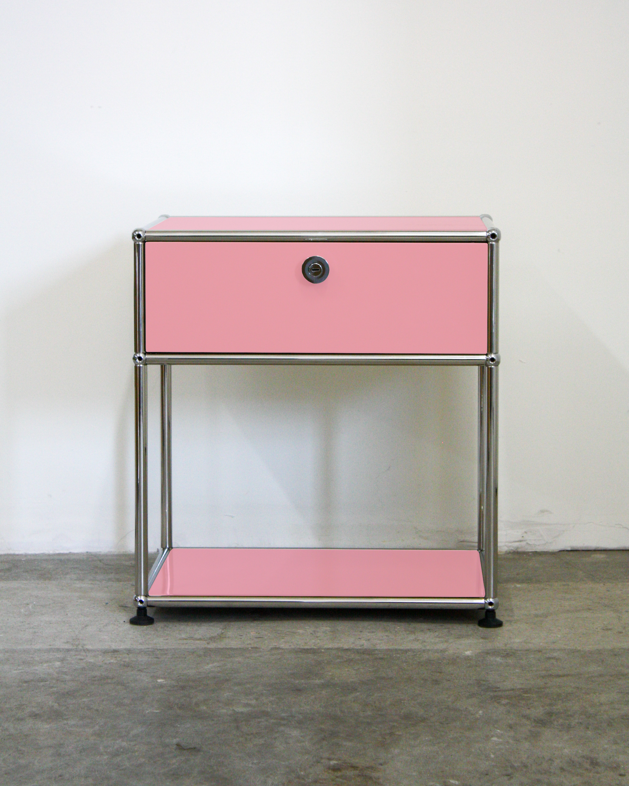 Nightstand with Drawer - Stainless Steel