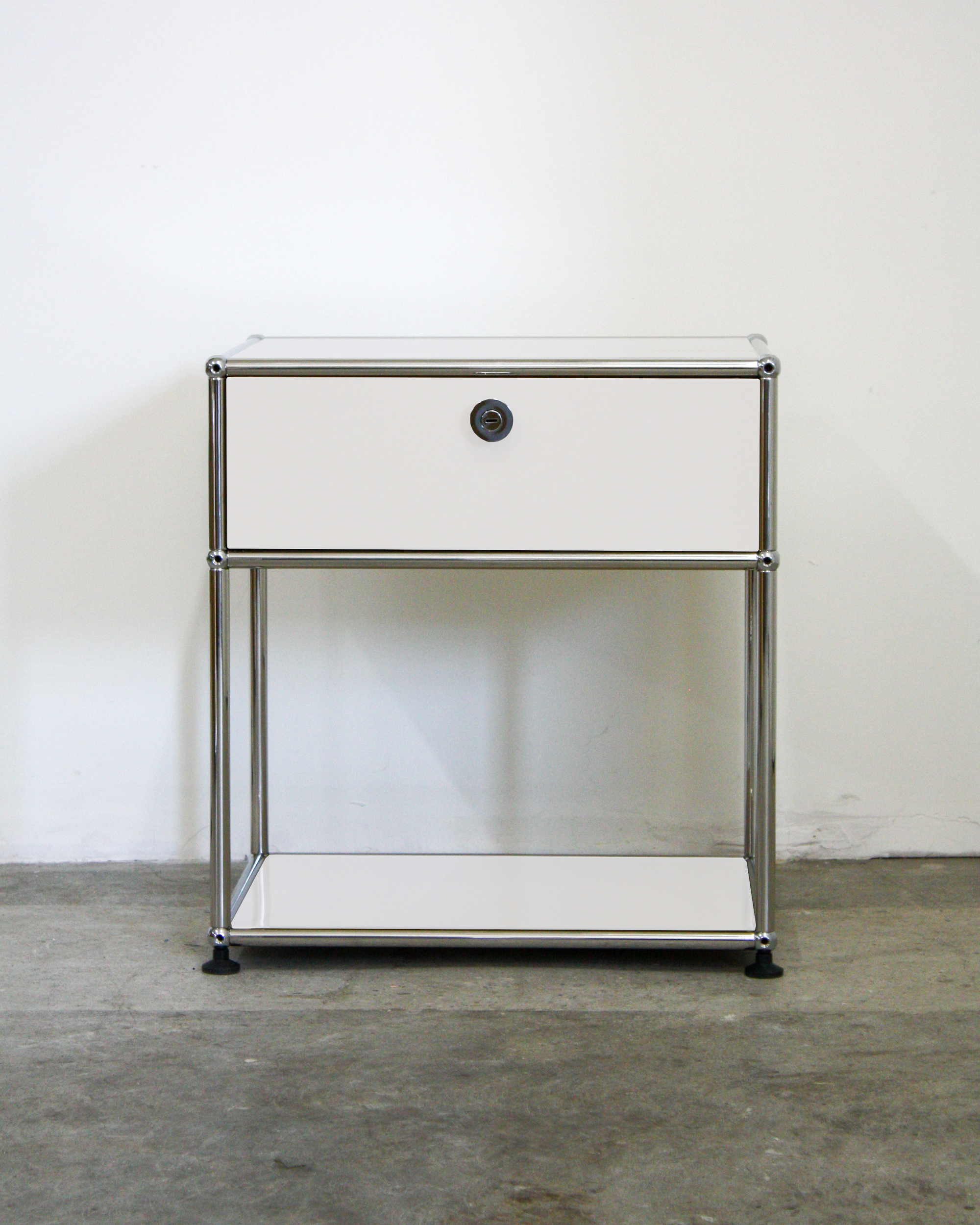 Nightstand with Drawer - Stainless Steel